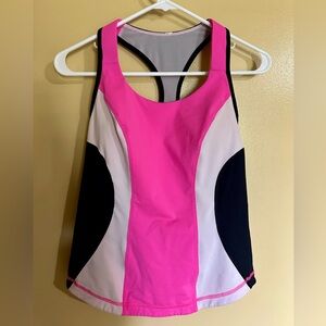 Lululemon Authentic Size 8 - Pink and Black Colorblock Tank Top